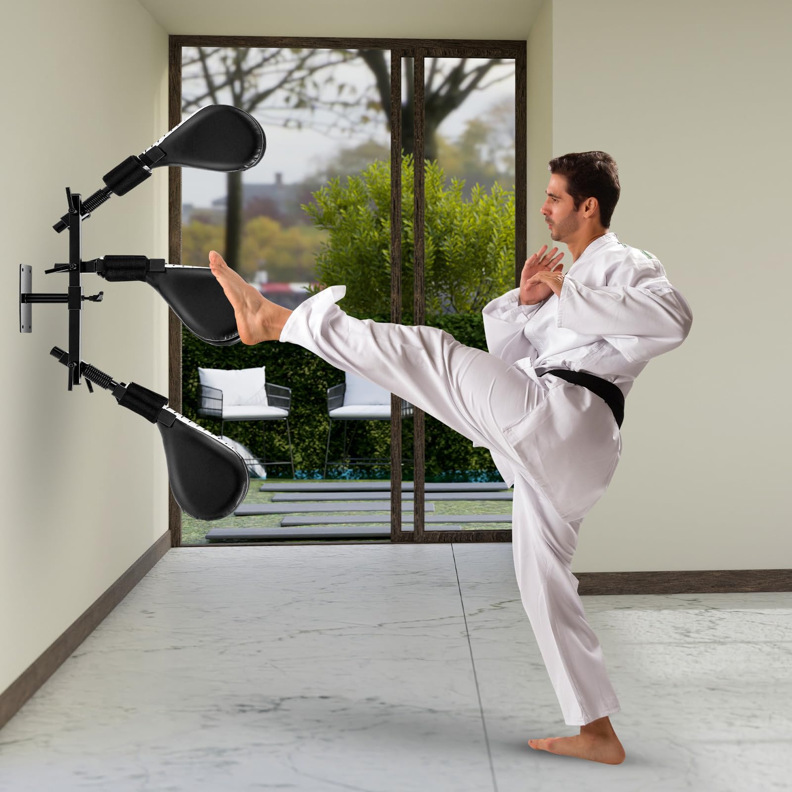 Wall Mounted Taekwondo Kick Pad - Heavy Duty Martial Arts Training Equipment for TKD, Kickboxing & Sparring - Perfect for Youth & Adult Athletes - Improve Striking Accuracy & Power for Home & Gym Workouts