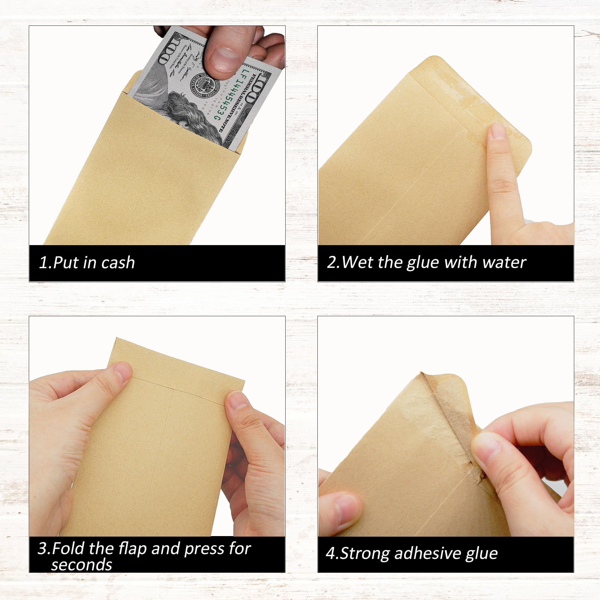 Officeva- 100 Pack #7 Money Envelopes for Cash Budgeting (6.5