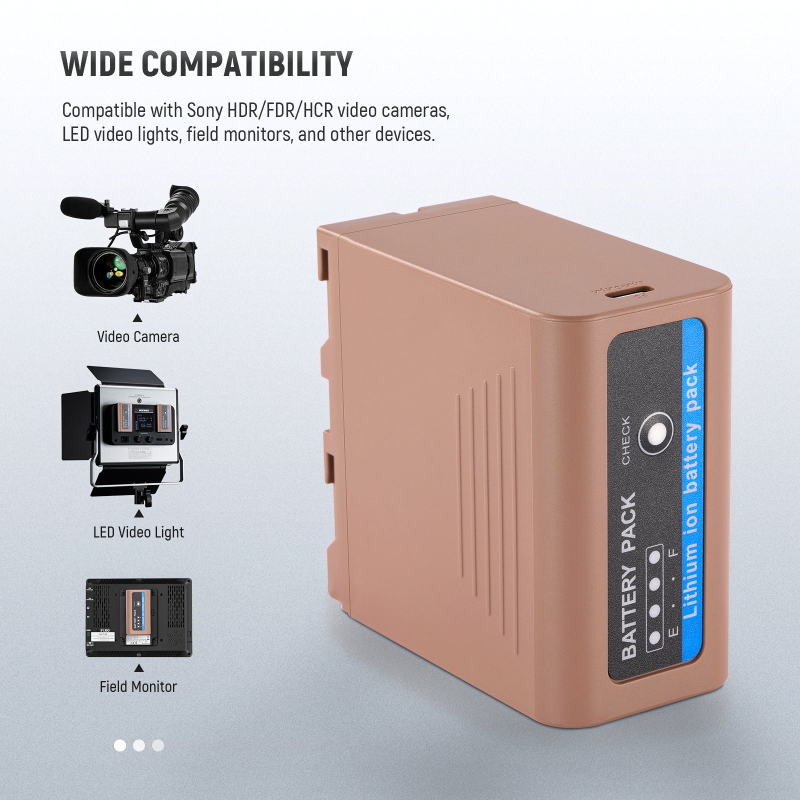 NEEWER TP F970 NP F970 Replacement Battery Compatible with Sony Cameras - Power Your Sony DSLR, Mirrorless & Video Cameras for Photography & Videography