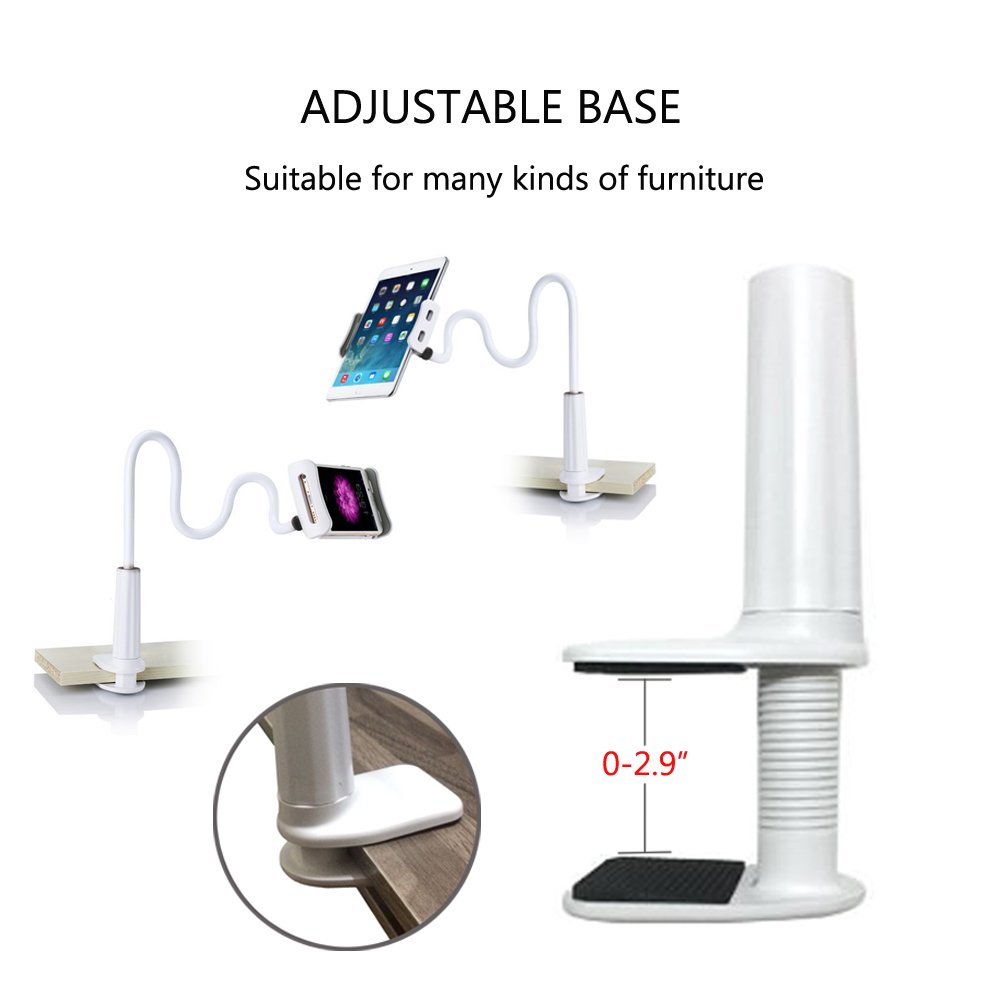 Adjustable Gooseneck Phone Stand for iPad Tablet - Desktop, Bedroom, Office Use