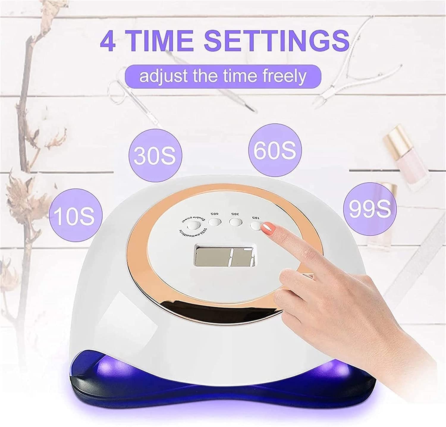 168W UV LED Nail Lamp - Professional Gel Nail Dryer with 4 Timer Settings & Auto Sensor, 42 LED Beads for Fast Curing | Perfect for Home Manicures, Salon Nail Art & Gel Polish Application