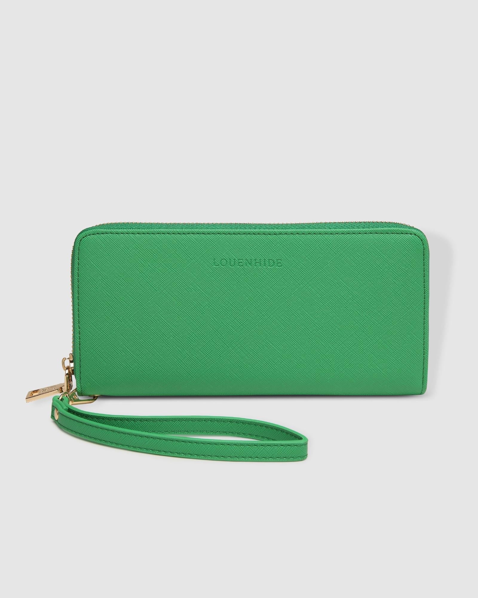 Jessica Wallet for Women - Apple Green Leather Crossbody Bag - Perfect for Everyday Use, Travel & Shopping