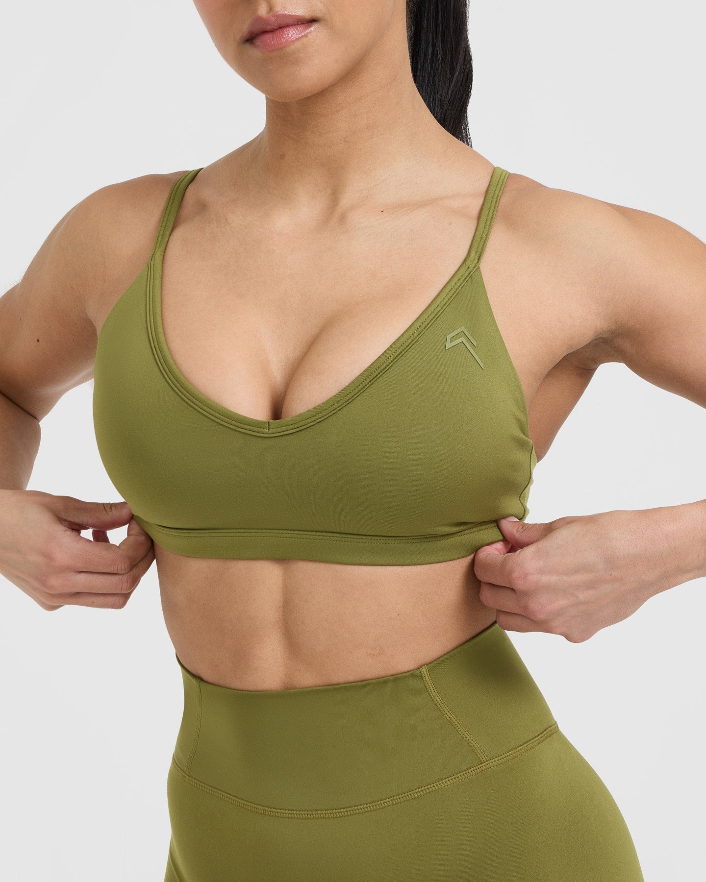 Timeless Strappy Bralette in Olive Green | Comfortable Wireless Bra for Everyday Wear | Perfect for Yoga, Lounge & Layering