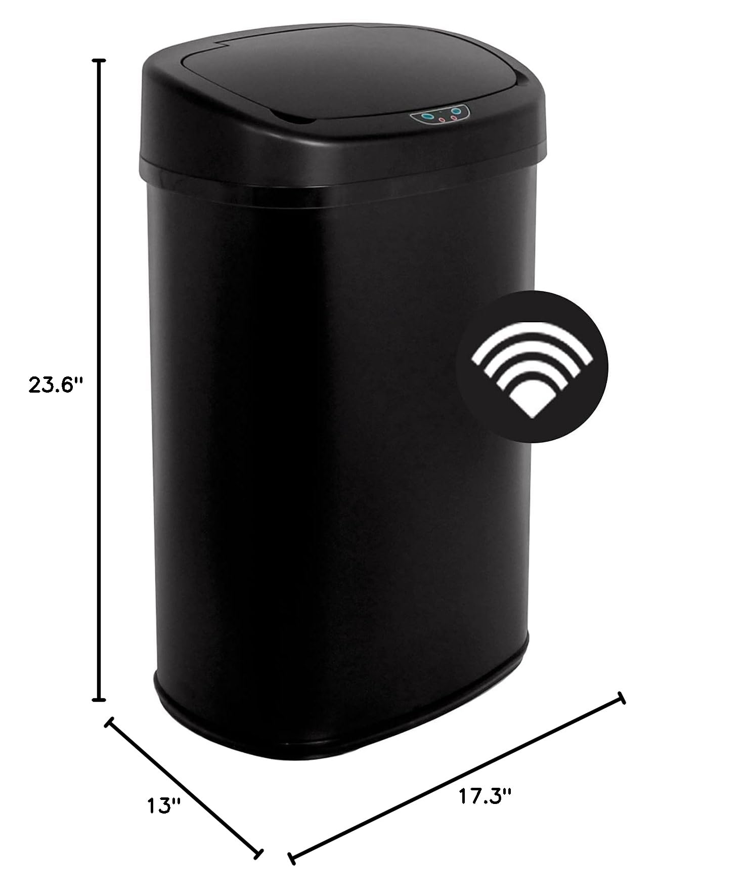 13 Gallon Automatic Sensor Trash Can with Lid - Touchless Stainless Steel Kitchen Garbage Bin for Home, Office, Bathroom & Bedroom | Durable & Odor-Proof Waste Container for Easy Hands-Free Disposal