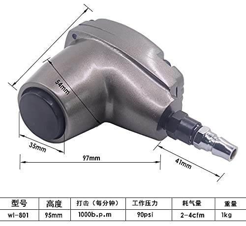 Pneumatic Automatic Air Hammer Scaler - Handheld Air Chipping Hammer Tool with 5 Tips for Pressure Rubber & Car Tire Repair | Ideal for Automotive Maintenance, Metal Descaling & Industrial Cleaning