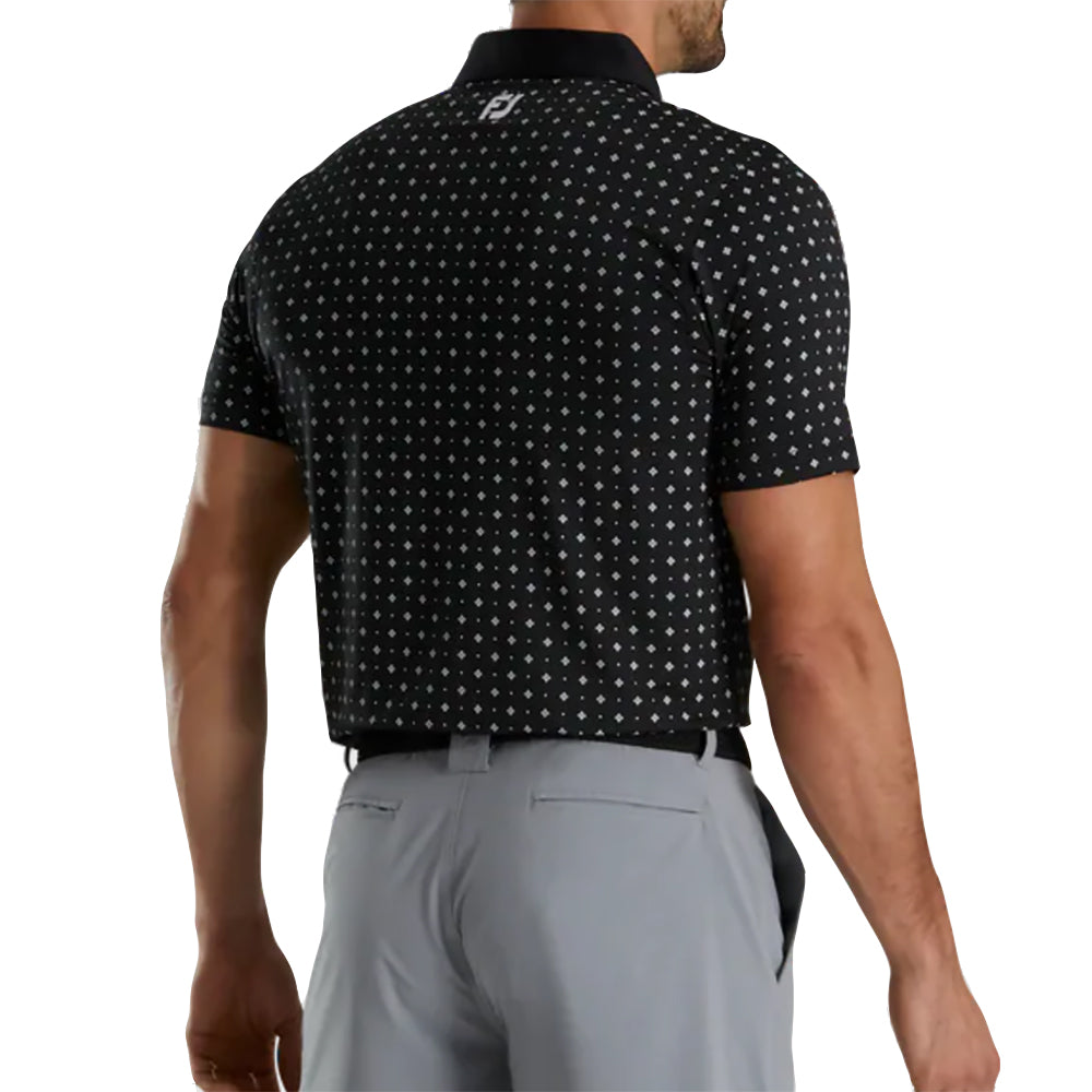 FootJoy Athletic Fit Deco Print Men's Golf Polo Shirt - Moisture-Wicking & Breathable for Comfort on the Course | Perfect for Golf Tournaments & Casual Summer Wear