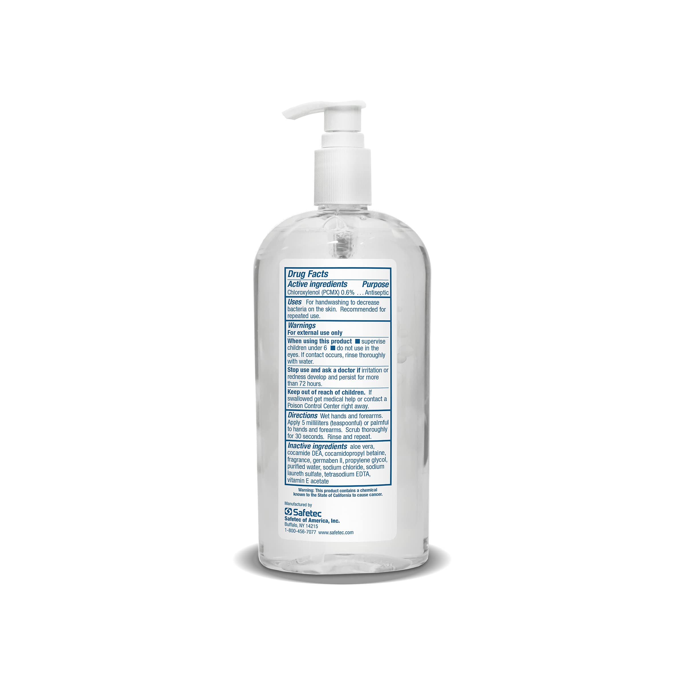 Safetec Sani Wash Antibacterial Hand Soap - 16 oz Pump Bottle (12 Pack) | Moisturizing & Gentle for Daily Use in Homes, Offices & Healthcare Facilities