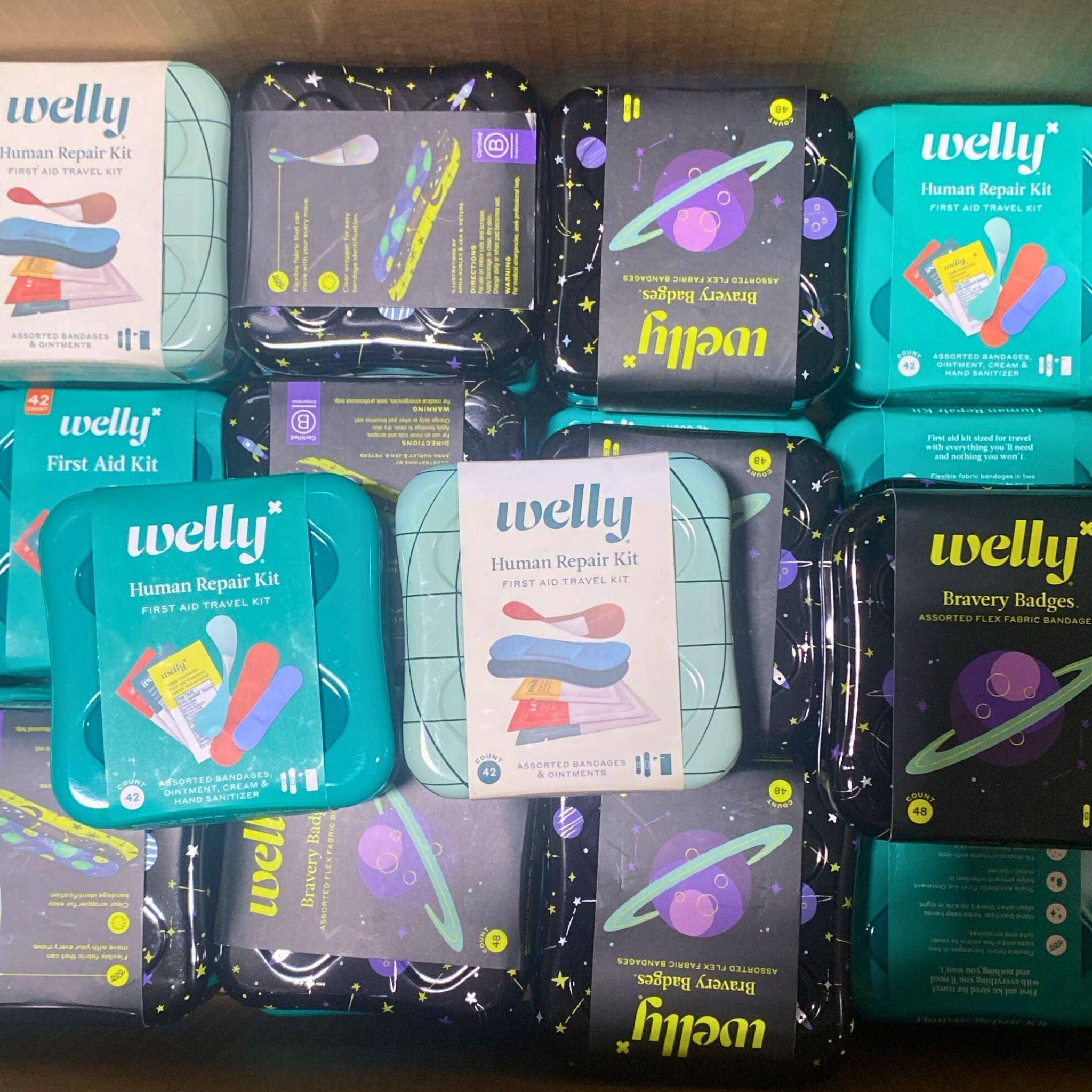 Welly Mix Human Repair Kit - 53 Pcs First Aid Kit for Cuts, Scrapes & Burns | Perfect for Home, Office, Travel & Outdoor Adventures