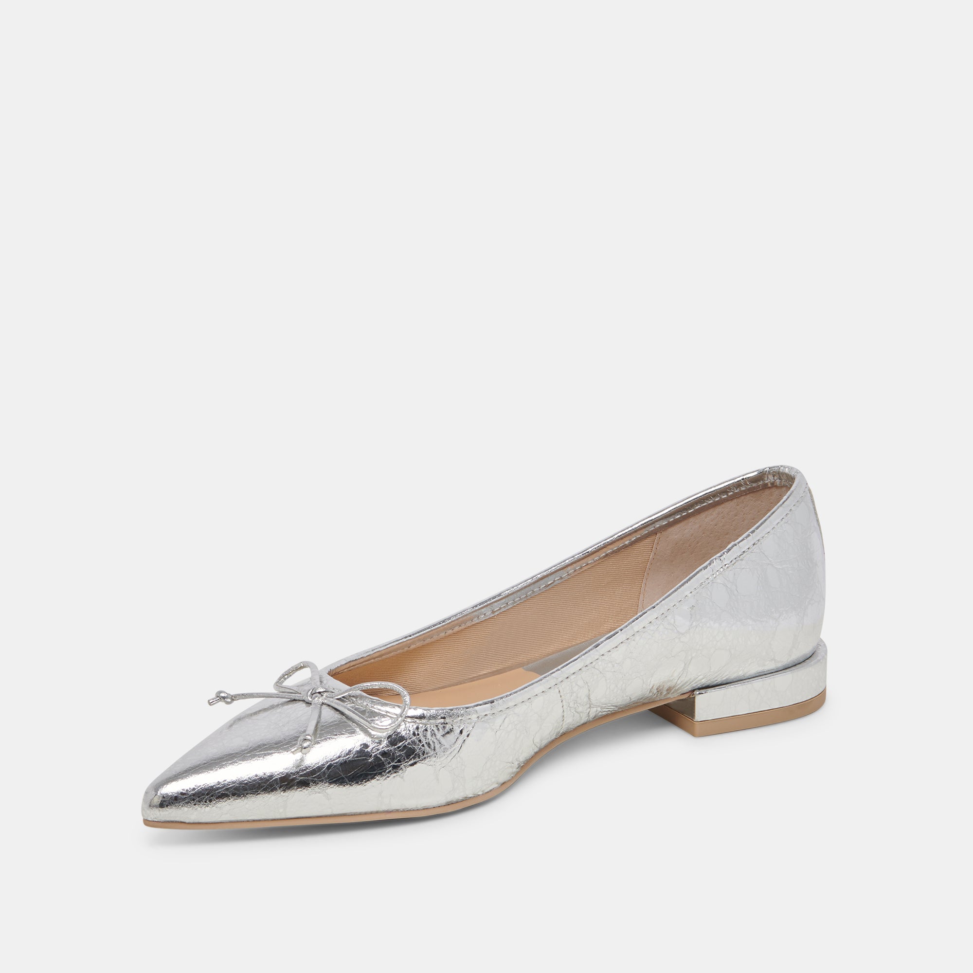PALANI Women's Ballet Flats - Silver Distressed Leather Slip-On Shoes for Comfort & Style | Perfect for Casual Wear, Office & Travel