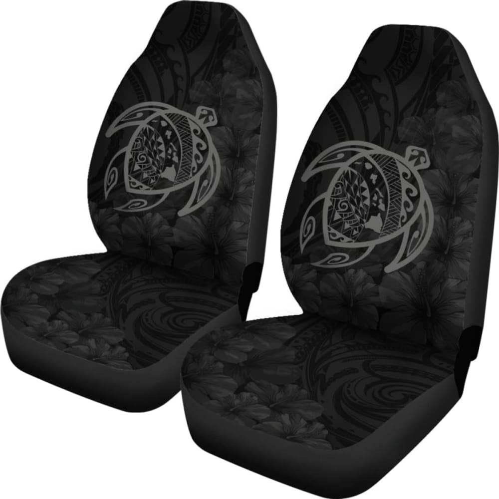 Premium Alohawaii Car Seat Covers - Hawaii Turtle Map & Hibiscus Design, Polyester Gray - Universal Fit for Cars, SUVs & Trucks - Perfect for Beach Trips, Summer Road Trips & Tropical-Themed Vehicles