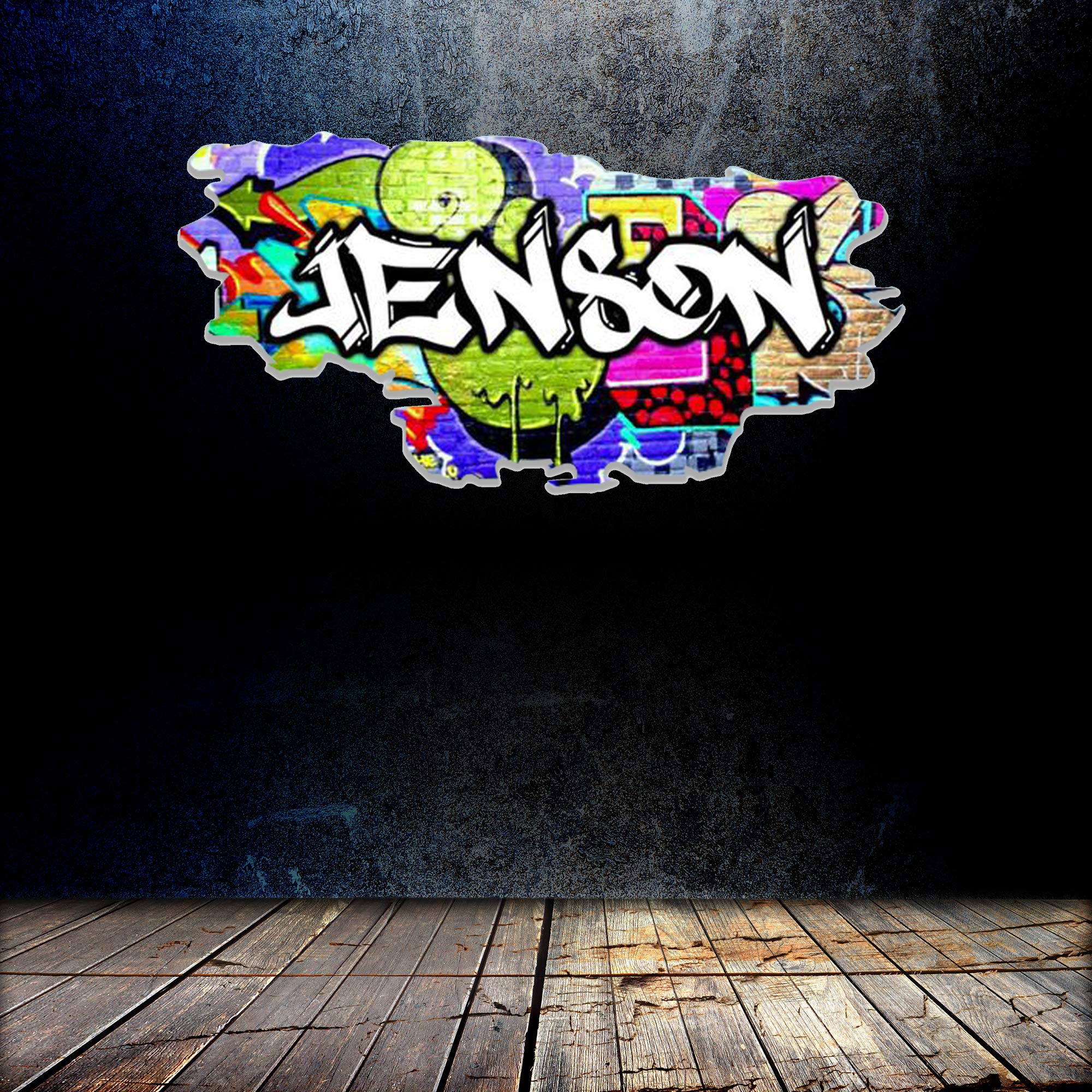 Custom 3D Graffiti Name Wall Decal - Personalized Vinyl Art Sticker | Removable Peel & Stick Wall Decor | No Border Room Art | Perfect for Bedroom, Nursery & Office (MYS168-XLarge)