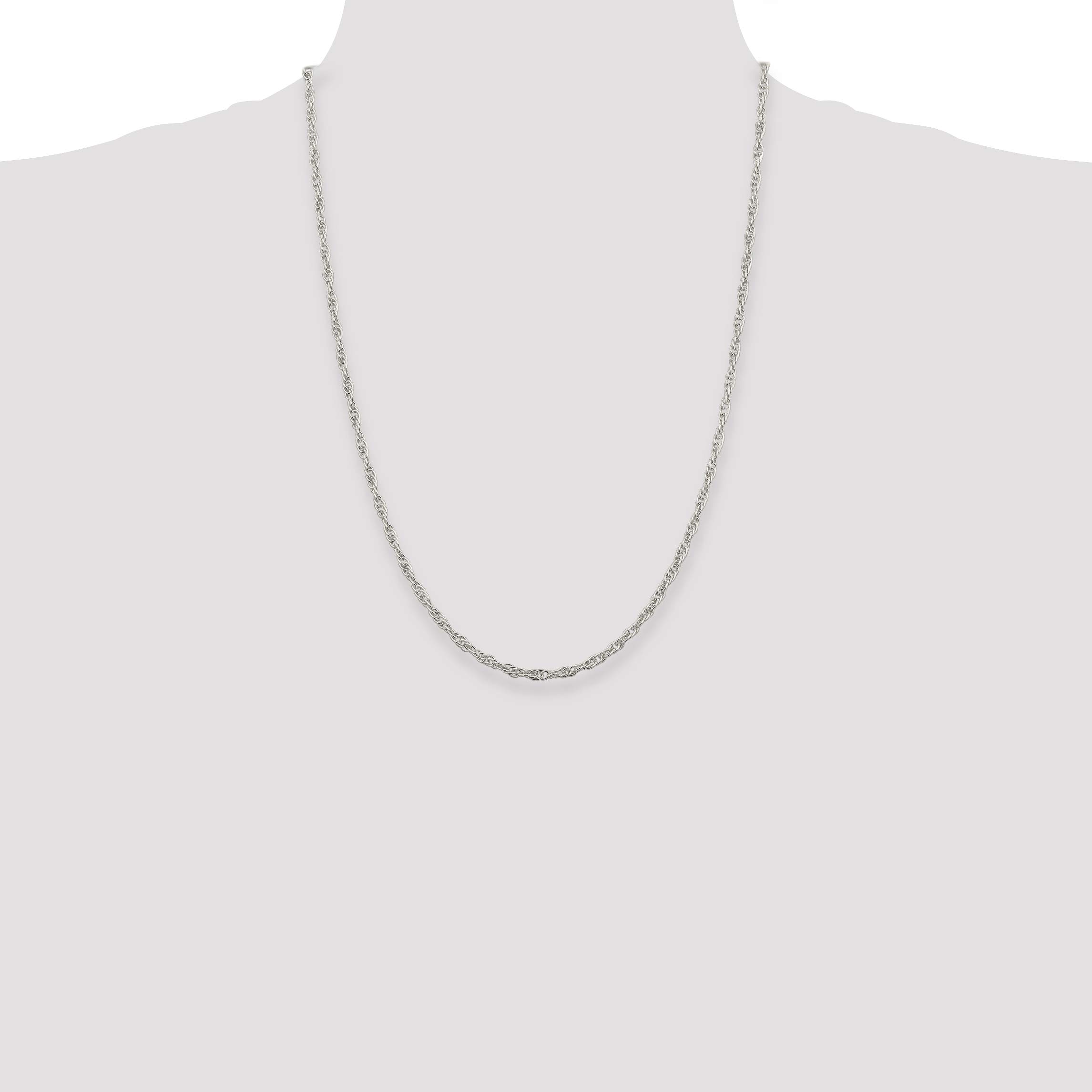 IceCarats 925 Sterling Silver 2.75mm Rope Chain Twisted Link Necklace for Women - Elegant Layering Jewelry for Everyday Wear & Special Occasions