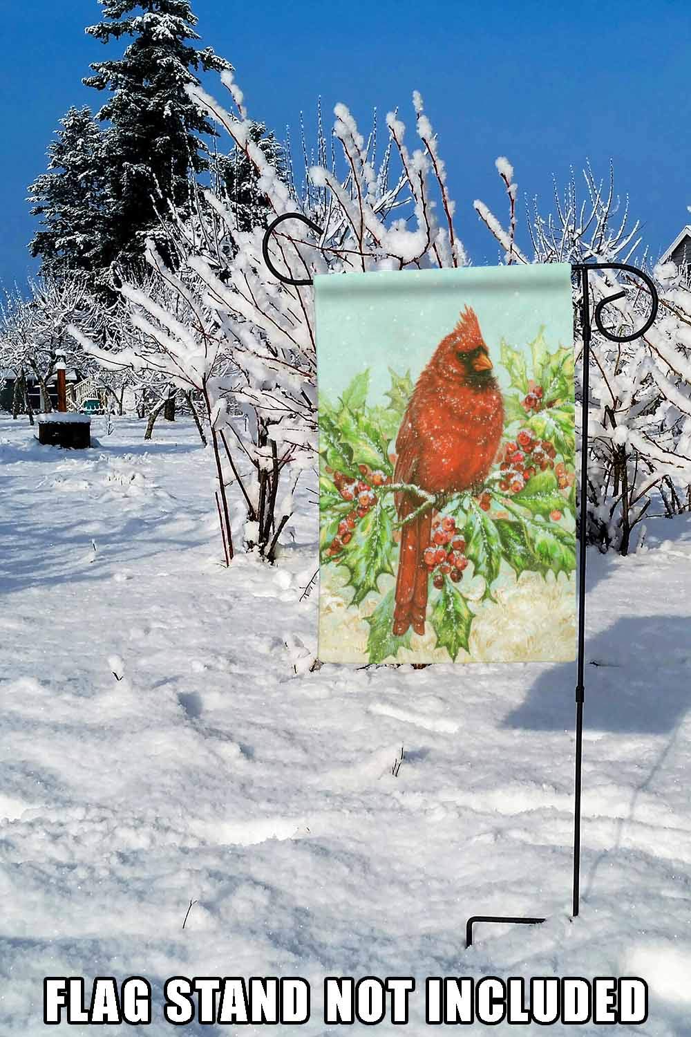 Toland Home Garden 12x18 Inch Double Sided Winter Holly Cardinal Flag - Outdoor Holiday Decoration for Yard, House & Garden - Perfect for Christmas, Winter Season & Front Porch Decor