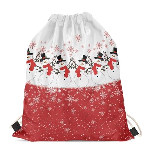 Red White Snowflake Snowman