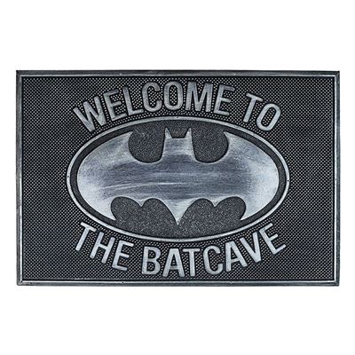 Batman Welcome to The Batcave Rubber Floor Mat - Non-Slip Batcave Entrance Rug for Home, Office, or Gaming Room Decor - Perfect for DC Comics Fans and Superhero Enthusiasts