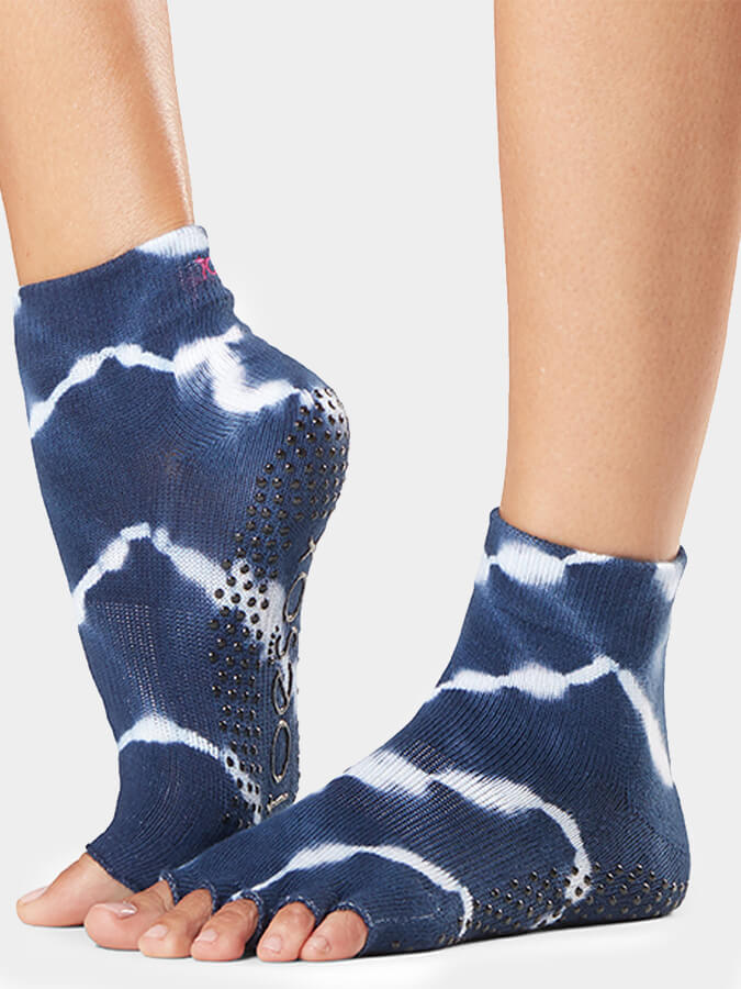 ToeSox Women's Ankle Half Toe Non-Slip Yoga Grip Socks - Perfect for Hot Yoga, Pilates & Barre Workouts