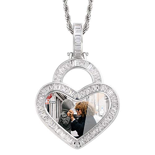 Custom Personalized Photo Necklace for Men - Hip Hop Picture Pendant with Tennis Chain - Perfect Gift for Birthday, Anniversary & Valentine's Day - Ideal for Everyday Wear & Special Occasions