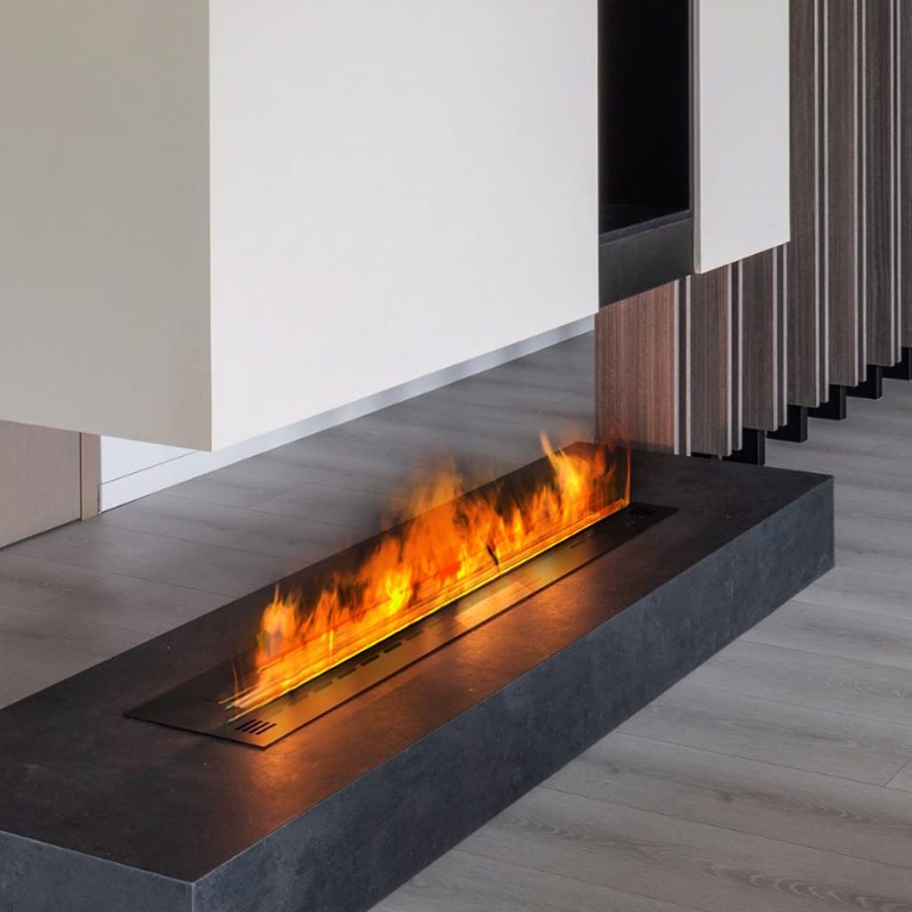 Modern Electric Fireplace TV Stand with 3D Atomization & Super Long Simulation Flame - Space Saving Built-in Heater for Living Room, Bedroom, and Home Decor (Size D) - Perfect for Cozy Winter Nights and Stylish Interior Design