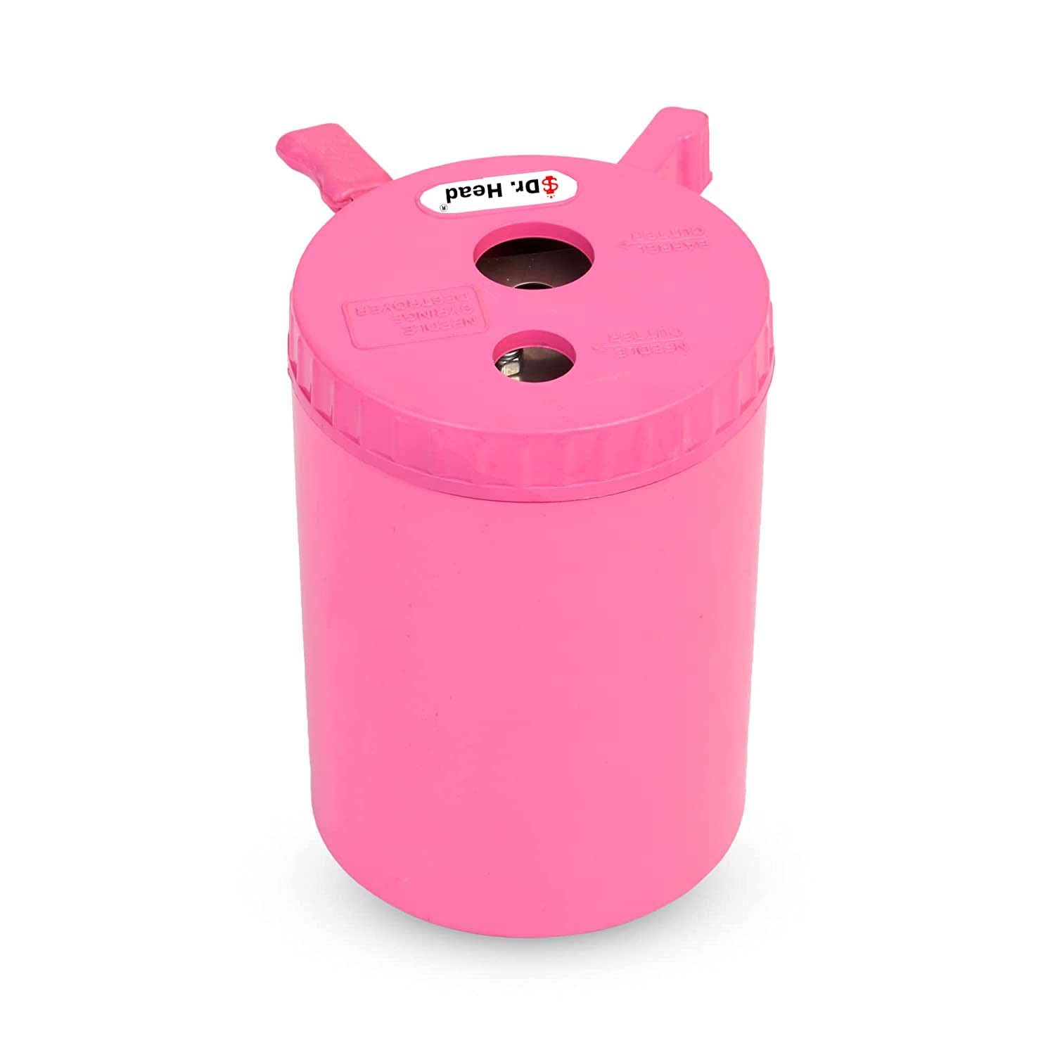 Dr. Head Manual Needle Destroyer & Syringe Cutter - ABS Body with Heavy Duty Stainless Steel Alloy Blade - Safe Medical Hub Cutter for Hospitals, Clinics & Home Use (Pink)
