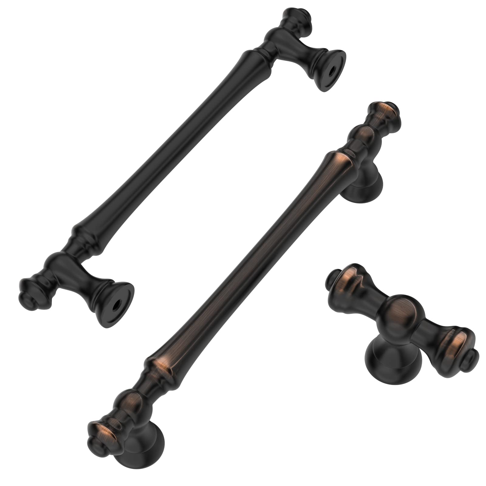 5 Inch 10 Pack Oil Rubbed Bronze Cabinet Handles - Heavy Duty Kitchen Cabinet Pulls & Drawer Handles for Cabinets, Cupboards, Dressers (Perfect for Home Kitchen & Bathroom Renovation)