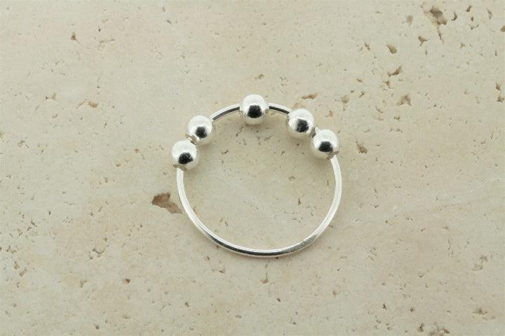 5-Pack 4mm Floating Ball Bead Rings - Dainty Stackable Jewelry for Women - Perfect for Layering, Everyday Wear & Gift Giving
