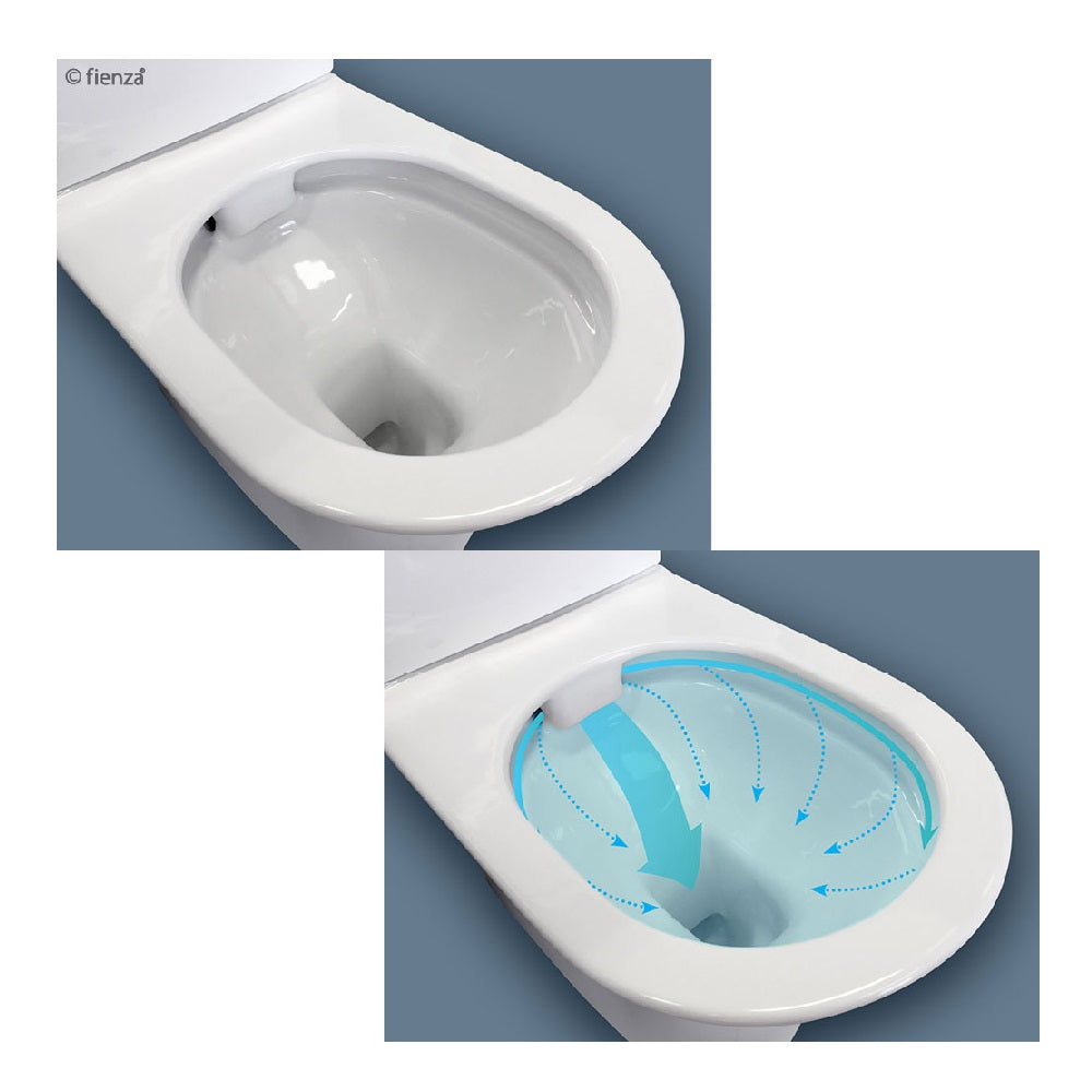 Fienza K1223A Escola Suite S-Trap 90 160mm Toilet in White - Compact Bathroom Toilet for Small Spaces, Modern Water-Saving Design for Homes & Apartments