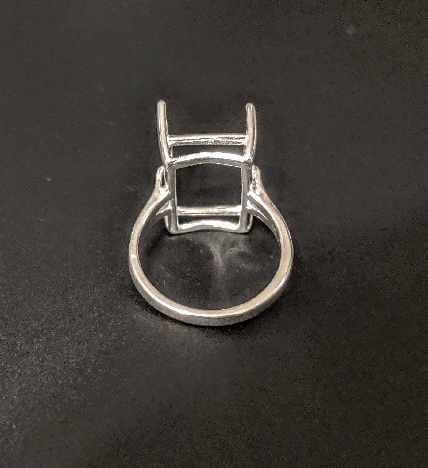 18x13mm Emerald Cut Pre-Notched Cathedral Ring Setting - Solid Sterling Silver or 14K Gold - Size 7 or 8 (163838/143838) - Perfect for Engagement Rings, Wedding Bands & Jewelry Making