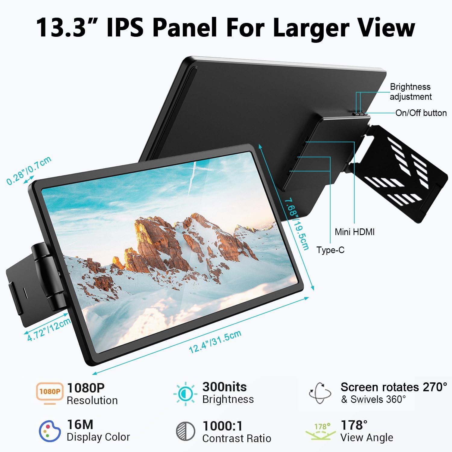 360° Rotatable 13.3