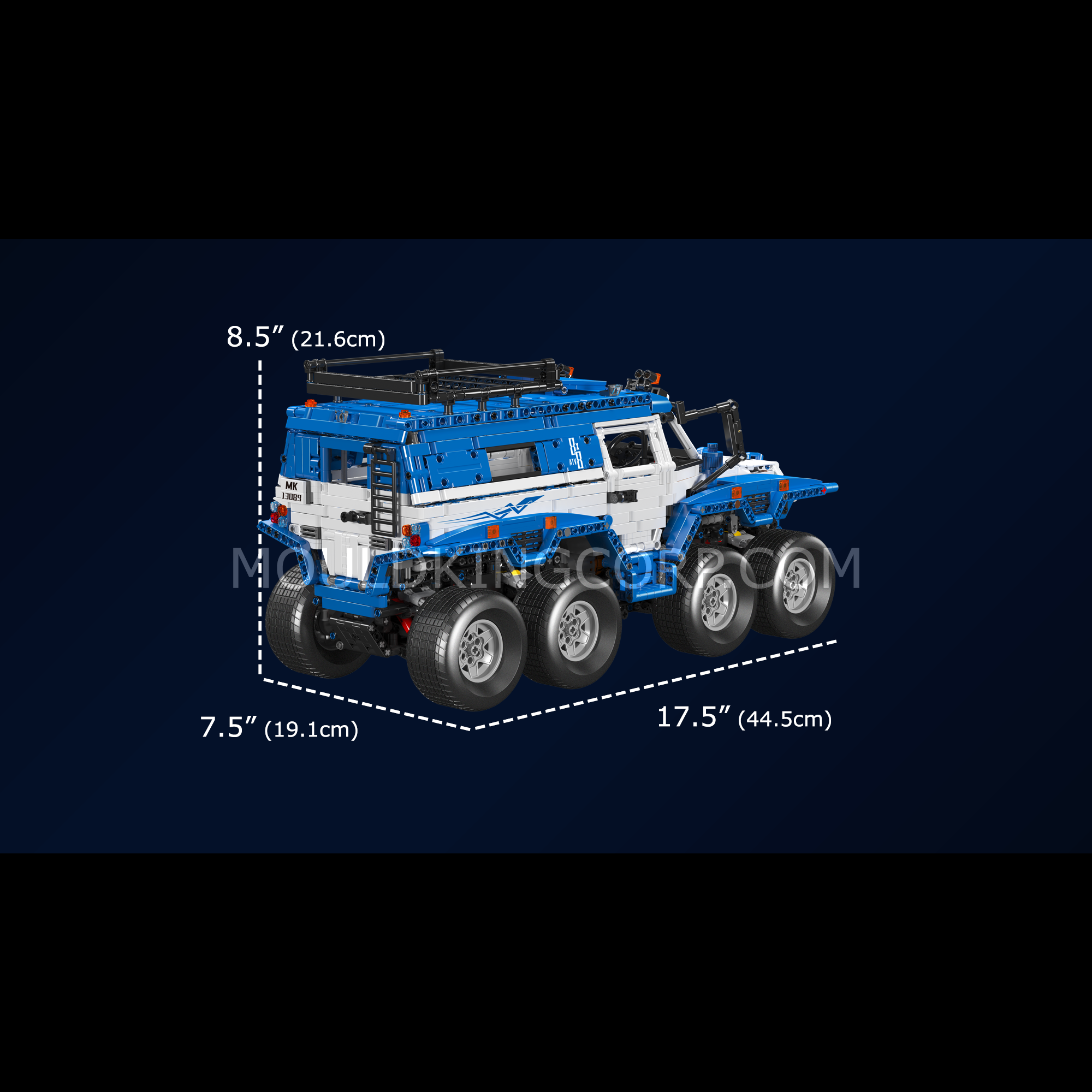 Mould King 13088S Avtoros Shama 8WD Remote Control Truck Building Kit - 3062 PCS STEM Construction Toy for Adults & Teens | Off-Road Adventure, DIY Engineering Project, Gift for RC Enthusiasts