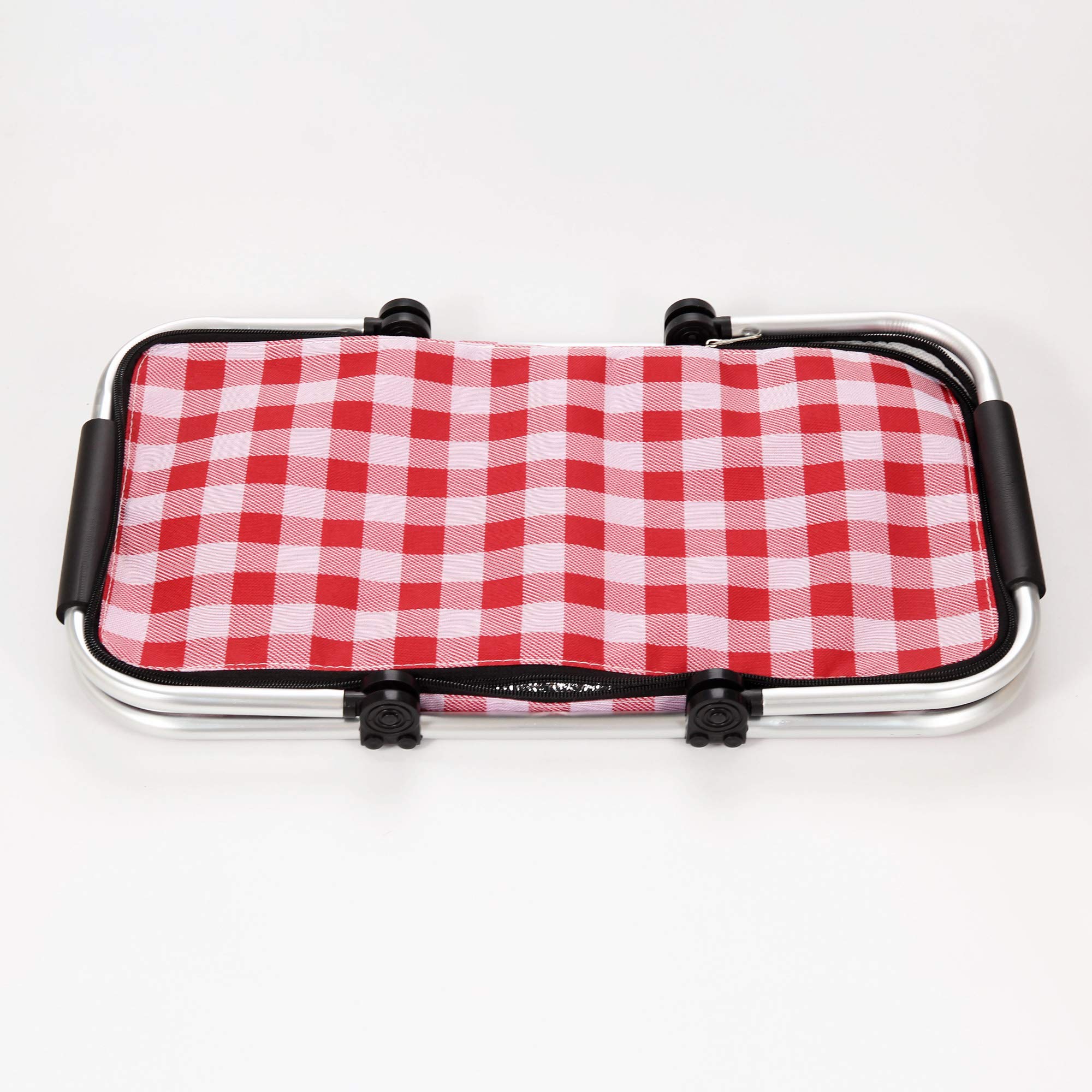 SUNLAND Insulated Folding Picnic Basket - Portable Cooler for Outdoor Picnics, Beach Trips & Camping - Leakproof Food Storage with Adjustable Shoulder Strap