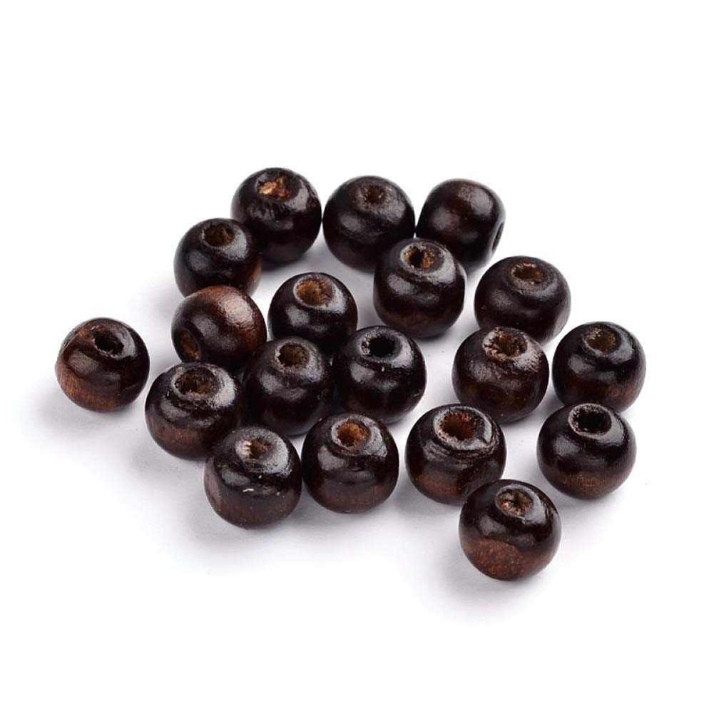 KISSITTY 200Pcs Natural Wooden Beads - 10x8.5mm Coffee Brown Drum Spacer Beads for DIY Jewelry Making, Crafts, Bracelets & Necklaces - Perfect for Boho Style, Home Decor & Gift Projects