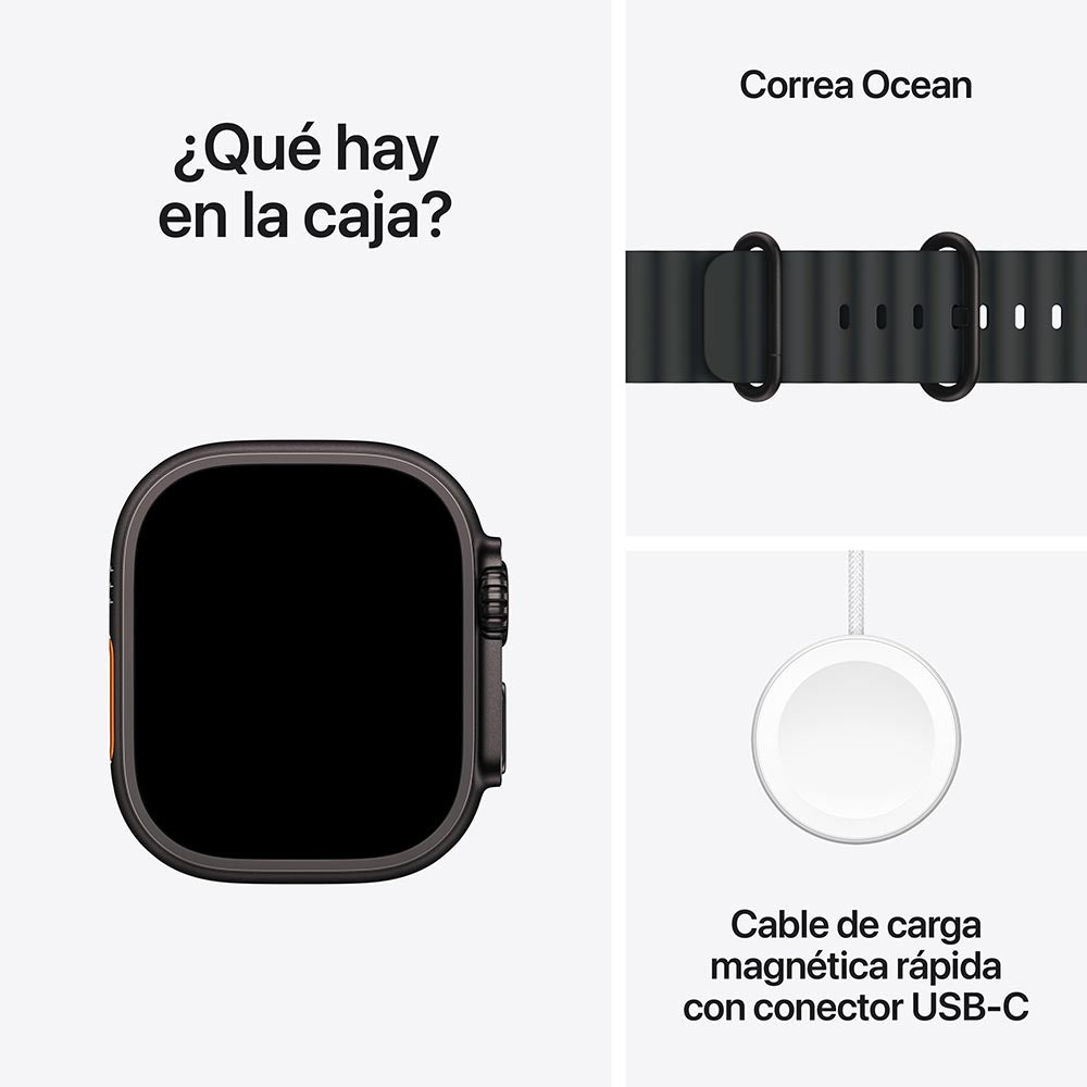 Apple Watch Ultra 2 GPS + Cellular 49mm Black Titanium Case with Black Ocean Band - Smartwatch for Fitness Tracking, Outdoor Adventures & Daily Use