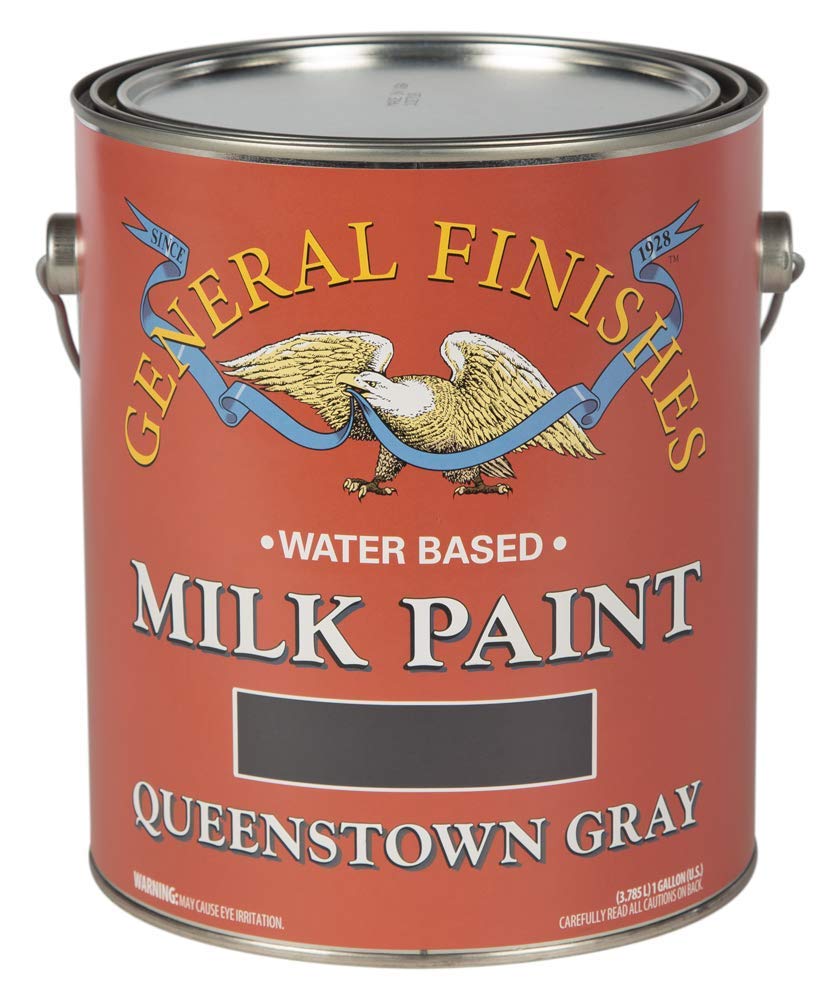 General Finishes Water Based Milk Paint - 1 Gallon, Queenstown Gray - Premium Matte Finish for Furniture, Cabinets & DIY Home Decor Projects