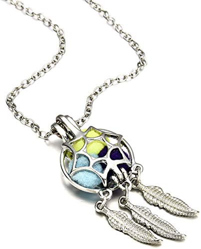 Elegant Floating Locket Necklace for Ashes - Dream Catcher Pearl Cage Memorial Pendant Jewelry for Women | Pet Urn Keepsake for Dogs & Cats | Perfect Sympathy Gift for Funeral, Remembrance & Special Occasions