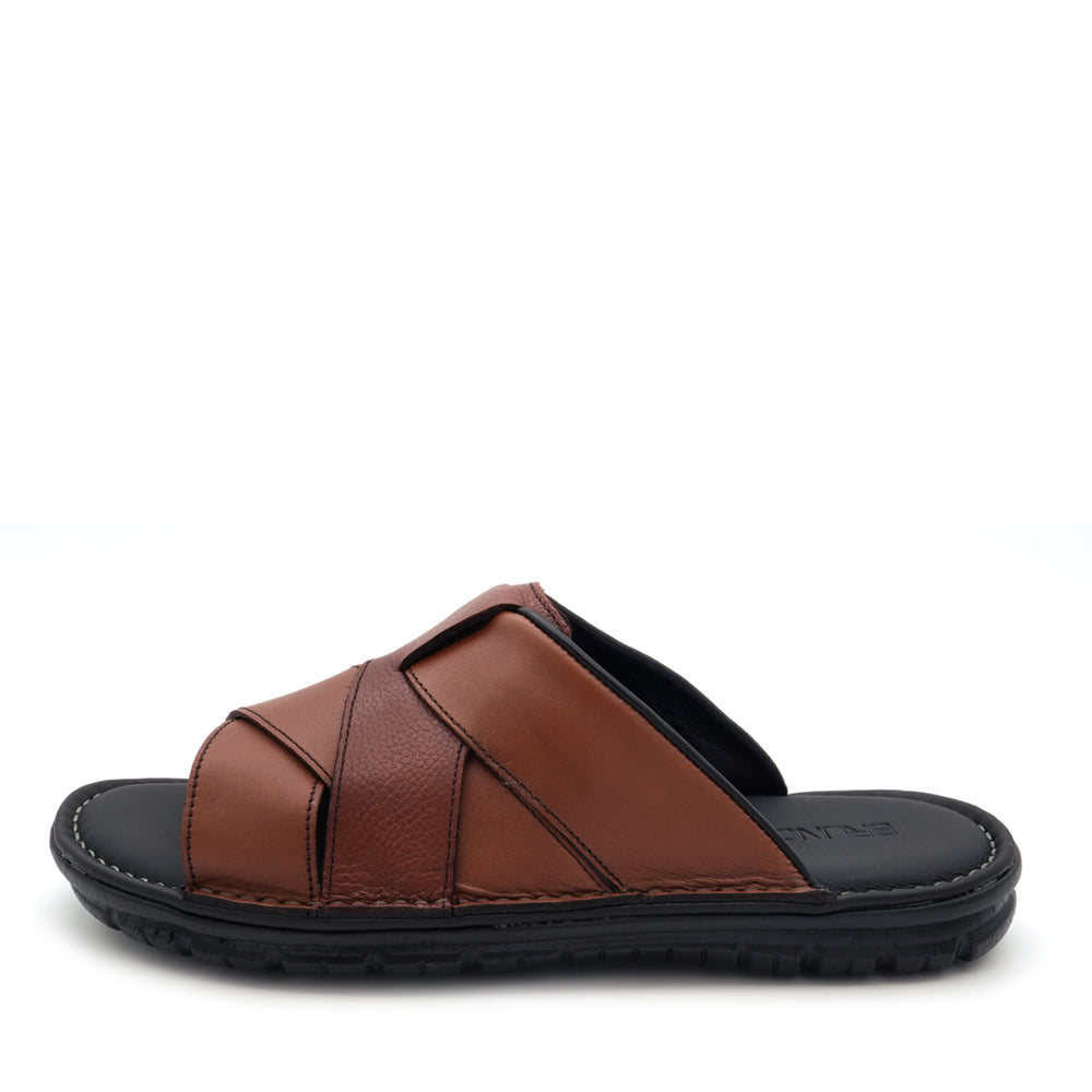 BRUNO CO. Genuine Leather Sandals for Women - Comfortable Tan Summer Sandals - Perfect for Beach, Vacation & Casual Outings