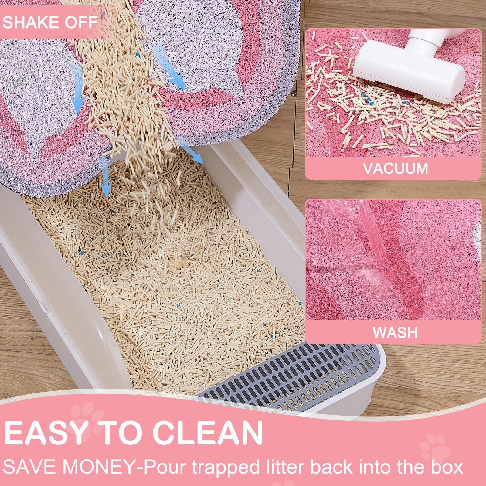 Premium Non-Slip Cat Litter Mat - Extra Large Litter Box Mat with Unicorn Design | Soft, Washable & Durable Kitty Litter Trapping Mat | Cute Cat Food Mat for Easy Cleanup | Perfect for Multi-Cat Homes & Small Apartments