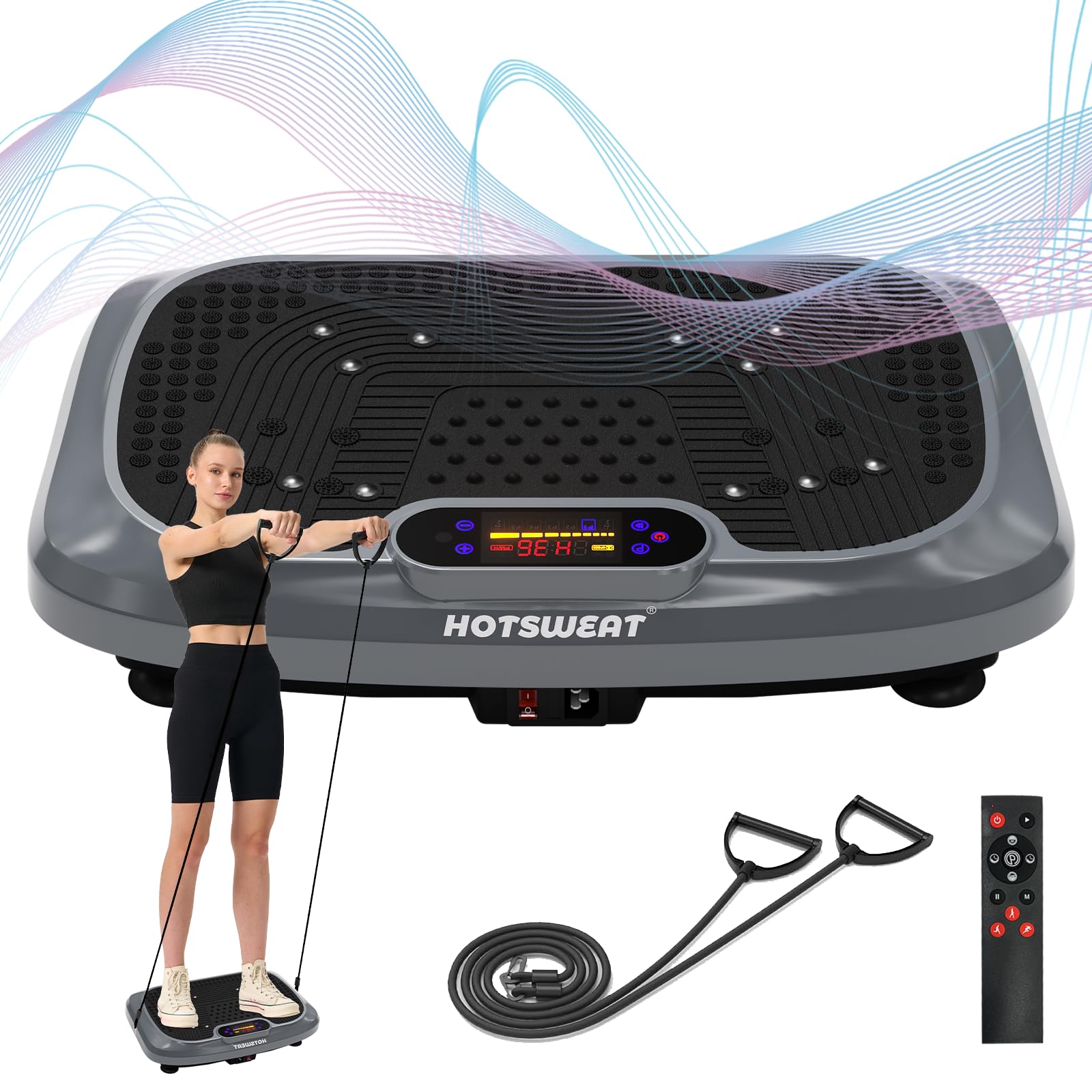 Vibration Plate Exercise Machine for Lymphatic Drainage & Weight Loss - Power Plate Vibrating Platform with 120 Speed Levels - Home Gym Equipment for Toning, Circulation & Cellulite Reduction (Ideal for Post-Workout Recovery & Relaxation)