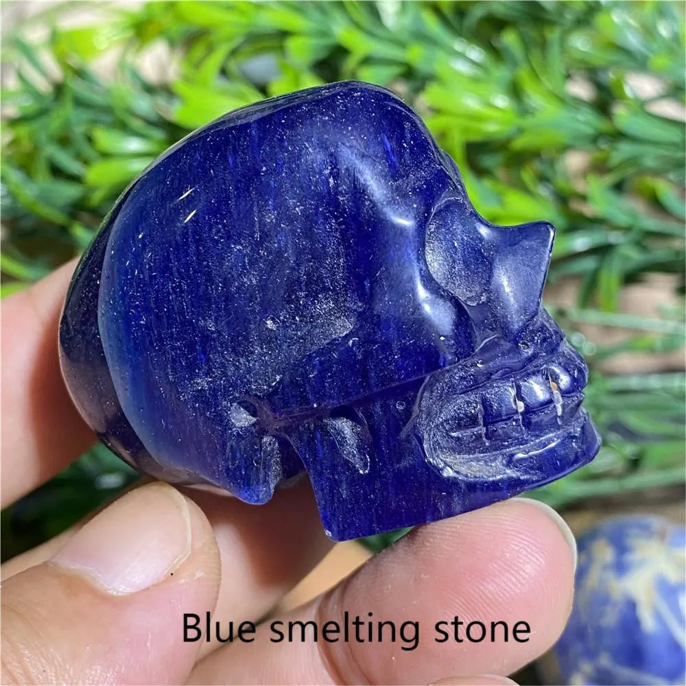 Natural Black Tourmaline Obsidian Crystal Skull - Bloodstone Healing Stone for Reiki, Meditation & Energy Work - Unique Mineral Cranium Decor for Home, Office or Sacred Space