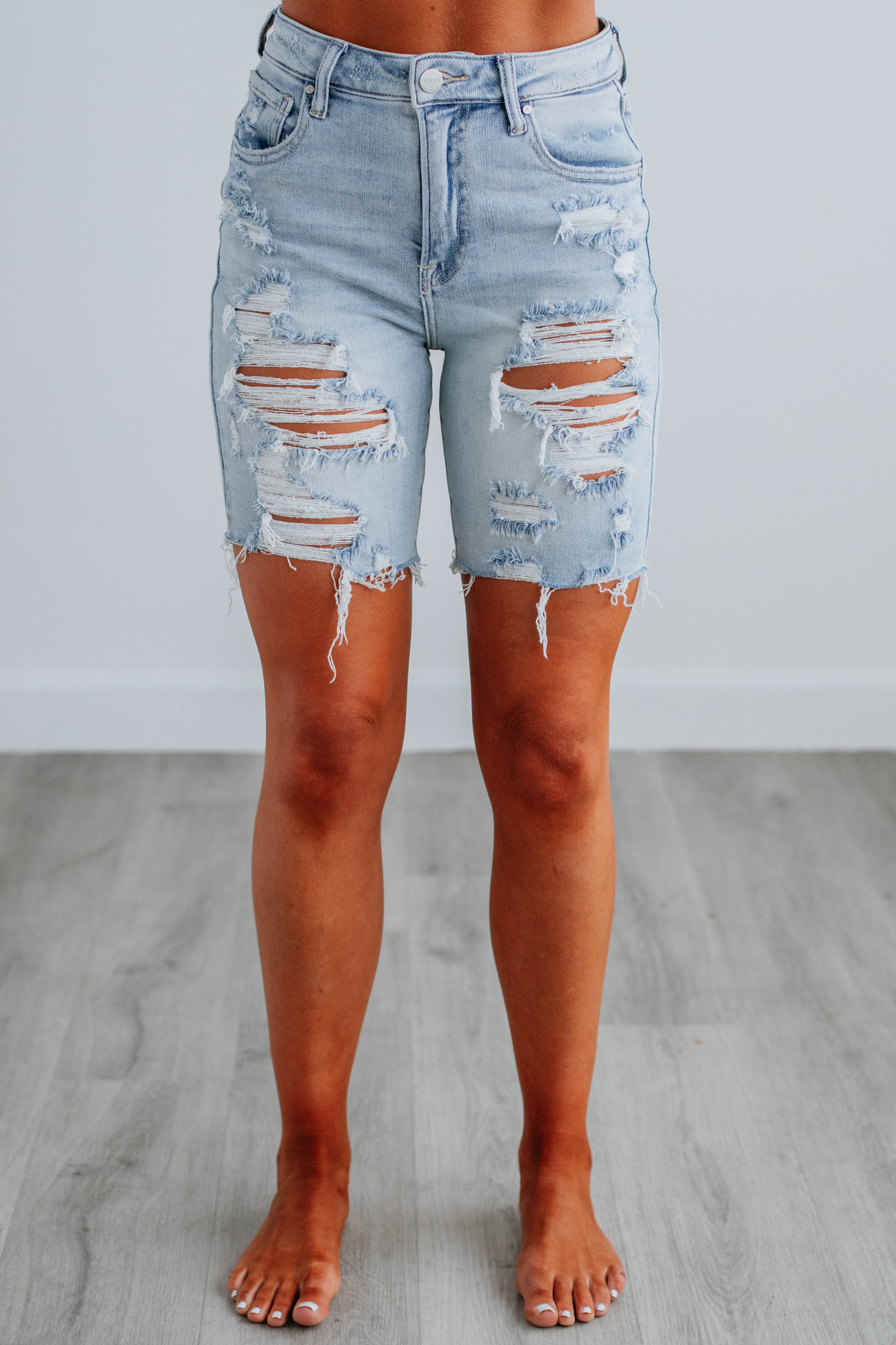 Baker Risen Light Wash Denim Shorts for Women - Comfortable High Waisted Summer Casual Shorts for Beach, Travel & Everyday Wear