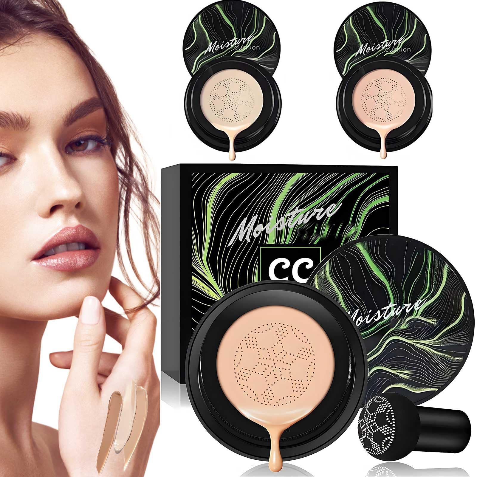 Cedar & Ash CC Cream with Honey & Pine - Air Cushion Foundation for Moisture & Even Skin Tone | Long-Lasting Nude Makeup | Perfect for Daily Wear & Natural Look (1pcs)