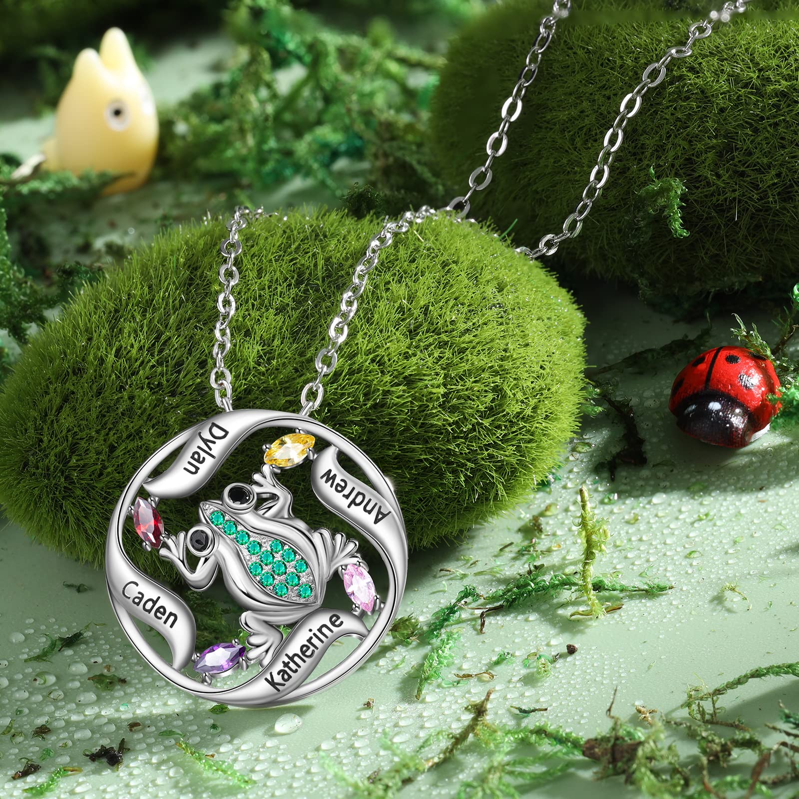 ALBERTBAND Personalized Birthstone Necklace for Women - Custom Name Mother's Day Gift for Wife, Grandma - Perfect for Anniversary, Birthday & Special Occasions