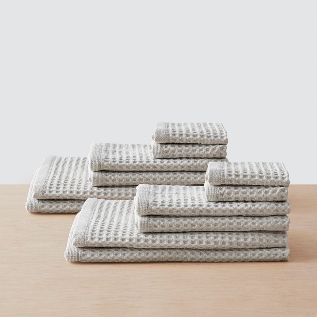 Mara Organic Waffle Bath Towel Set - 100% Cotton, Ultra Soft & Absorbent - Perfect for Spa, Bathroom & Luxury Home Use
