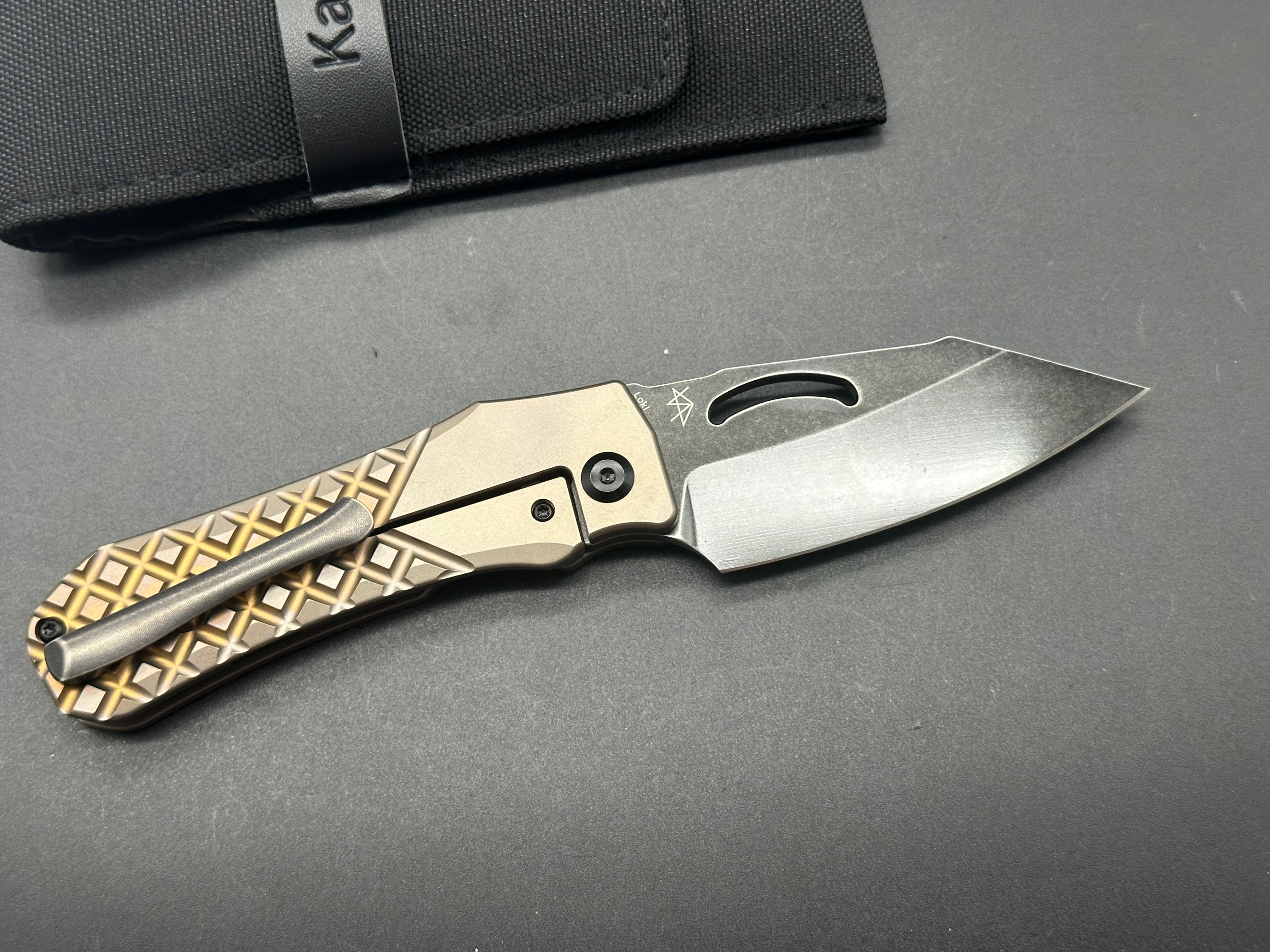 Kansept Loki Bronze Frag Titanium Frame Lock Folding Knife - 2.99