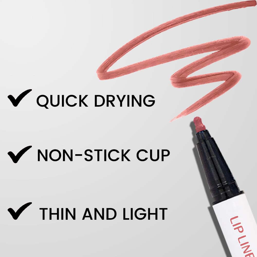 Mocha Brown Matte Lip Tint Stain Pen - 2 pcs Long Lasting Waterproof Lipstick Set with Lip Liner | 24 Hour Wear, Non-Drying Formula | Perfect for Daily Makeup, Date Night & Special Occasions | Natural Matte Finish Lip Gloss for Women