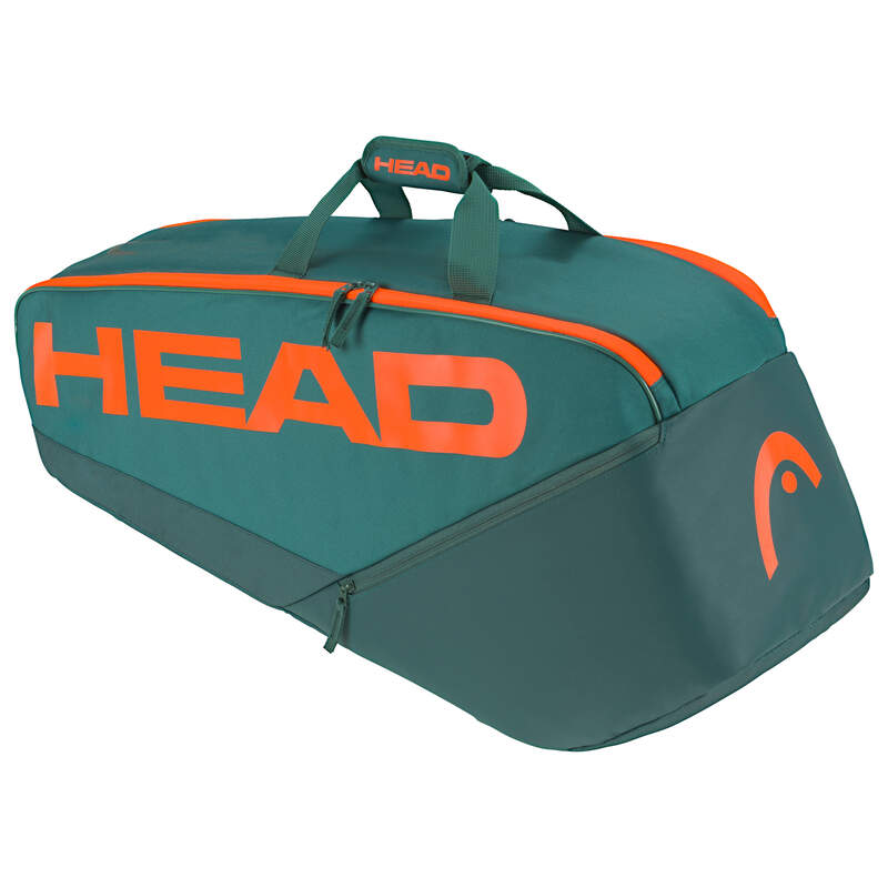 Head Pro Racquet Bag M (Green/Orange) - Premium Tennis Gear for Players & Coaches | Perfect for Court, Training & Travel