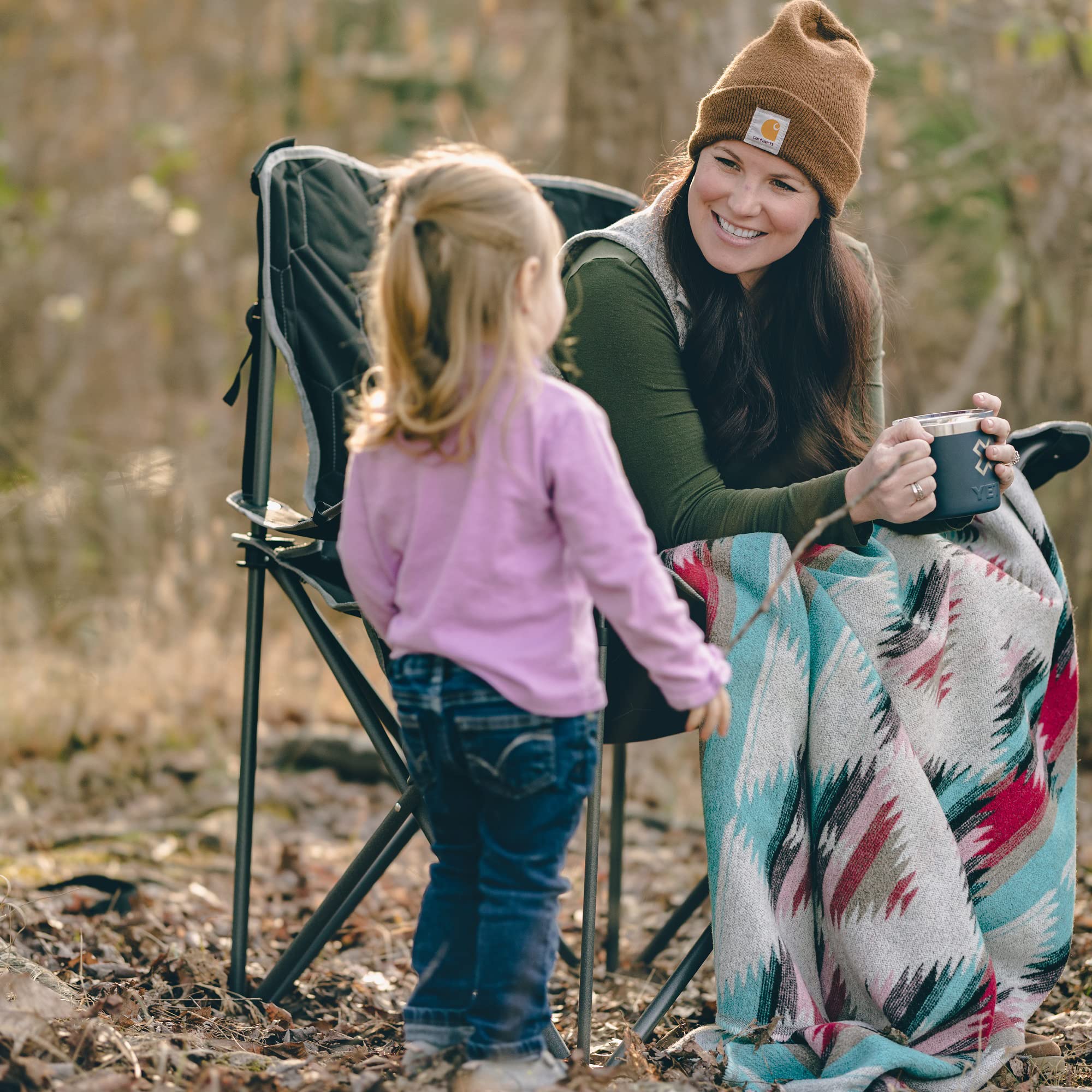 **SUNNYFEEL XXL Oversized Camping Chair Heavy Duty 500 LBS Capacity - Portable Folding Chair with Padded Seat, Armrests, Cup Holder & Storage Pocket - Perfect for Big & Tall Adults Over 6'4 - Ideal for Outdoor, Travel, Picnic, Camping, Beach, Sports Events & Backyard Relaxation**