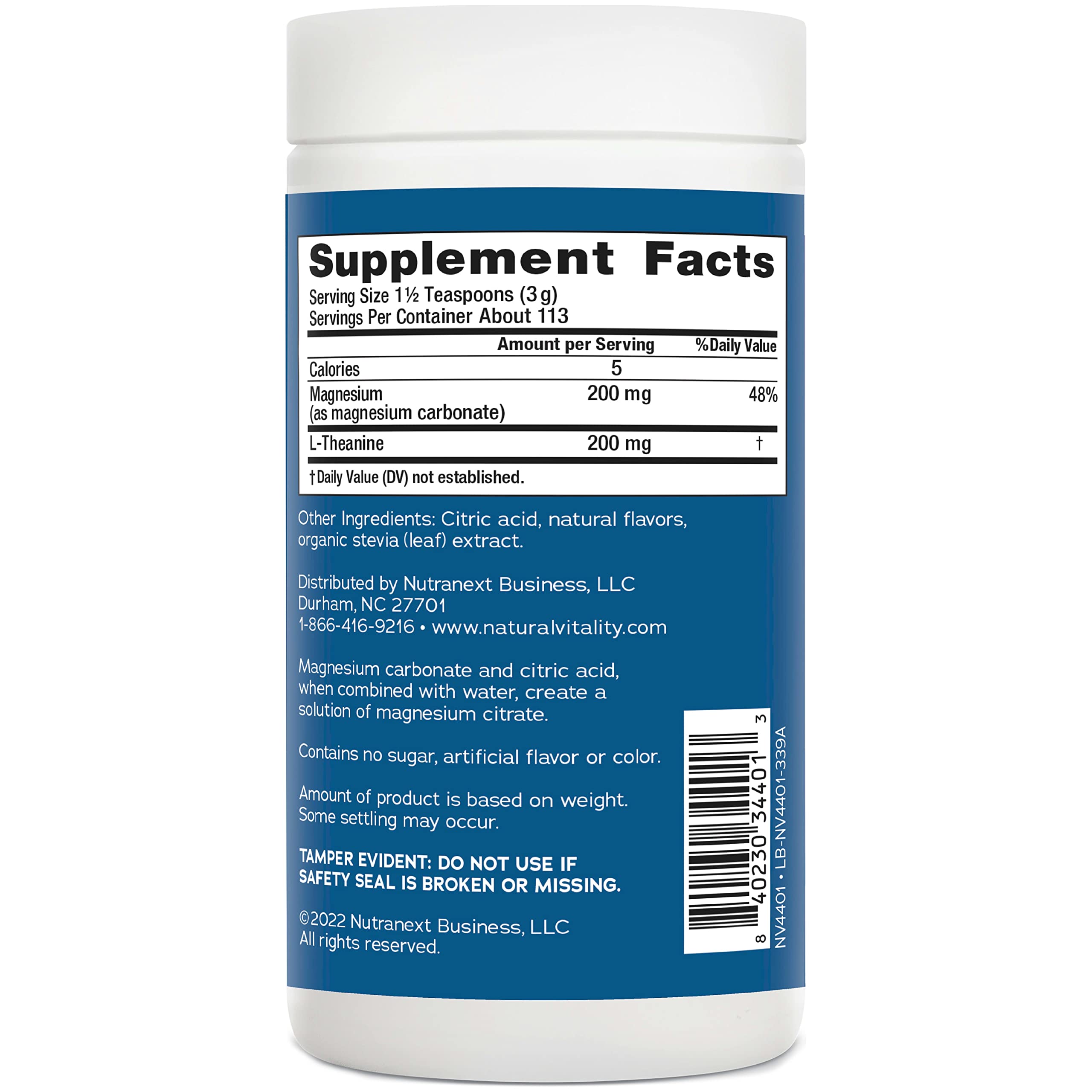 Natural Vitality Calm Mind Magnesium Citrate + L-Theanine Powder - Stress Relief Supplement for Relaxation & Sleep Support, Gluten Free & Vegetarian, Honey Chamomile Flavor, 12 oz - Perfect for Daily Stress Management & Nighttime Relaxation