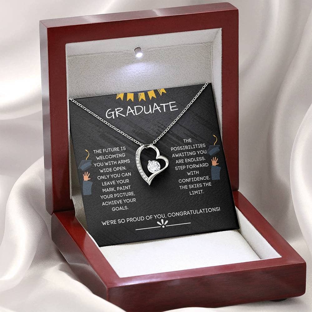 Personalized Graduation Jewelry Gift for 2021 Graduate - Forever Love Necklace with Sky Design | Thoughtful Graduation Present for High School & College Seniors | Perfect for Commencement Ceremonies, Graduation Parties & Memory Keepsakes