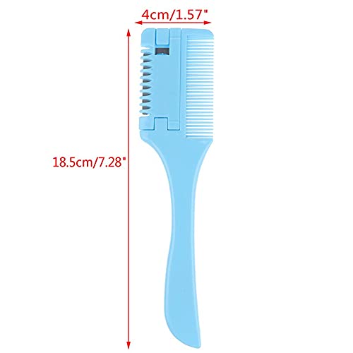 Frackson Professional Hair Thinning Comb - Blue Hair Cutter & Trimming Tool for Thin & Thick Hair - Stylist Razor Comb for Salon & Home Use - Perfect for Layering, Texturizing & Thinning Haircuts