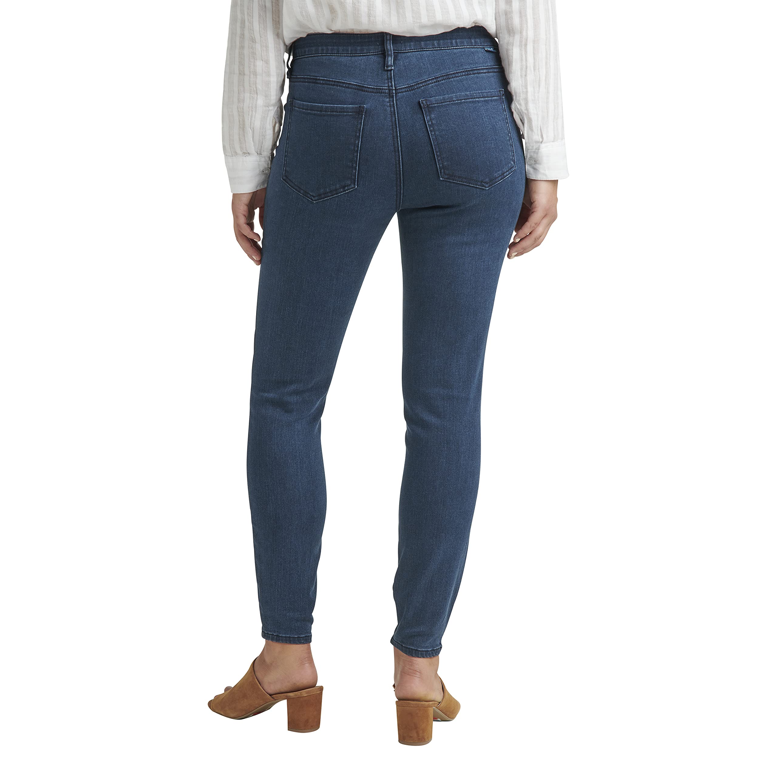 JAG Jeans Women's Petite Cecilia Mid Rise Skinny Jeans - Slim Fit Stretch Denim Pants for Work & Casual Wear